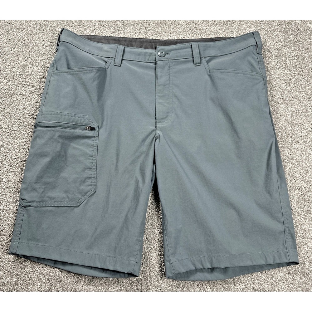 Eddie Bauer Men's Cargo Shorts Size 38 Gray Nylon Stretch Hiking Outdoor